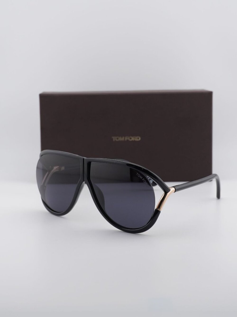 Tom Ford Axel FT1197 01A Square Sunglasses - Shiny Black /Grey